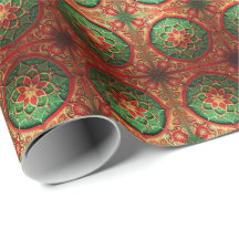 Rood groen decoratief kerstcadeaupapier
