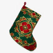 Rood Groen Decoratieve Kerst Vakantie Stocking Grote Kerstsok (Voorkant (Hangend))