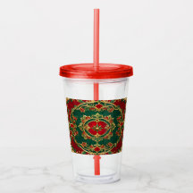 Rood Groen Decoratieve Vakantie Acryl Tumbler