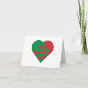 Rood Groen Deens Hart Feestdagen Kaart
