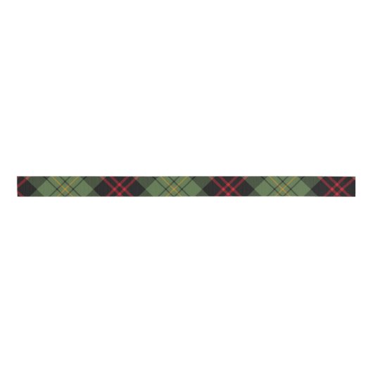 Rood Groen Diagonaal Plaid 1.5 Inch Grosgrain Lint (Voorkant)