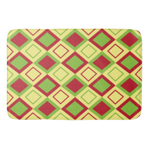 Rood Groen Diamant Geometrisch  Badmat