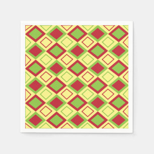Rood Groen Diamant Geometrisch Feestje Servet