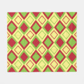 Rood Groen Diamant Geometrisch  Fleece Deken (Voorkant (Horizontaal))