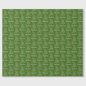 Rood groen dierenpapier met kerstbomen cadeaupapier (Vlak)