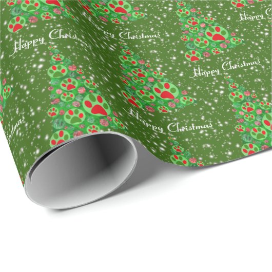 Rood groen dierenpapier met kerstbomen cadeaupapier (Rol Hoek)