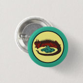  rood groen draak dame art nouveau stijl ronde button 3,2 cm (Voorkant /achterkant)