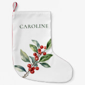 Rood Groen Elegant Kerstmis Botanische Omkeerbaar Kleine Kerstsok (Voorkant)