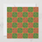 Rood Groen Elegant Tegel Pattern Vakantieplein Kaart (Voorkant)