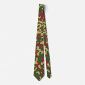 Rood, groen en beige camouflagepatroon stropdas (Voorkant)