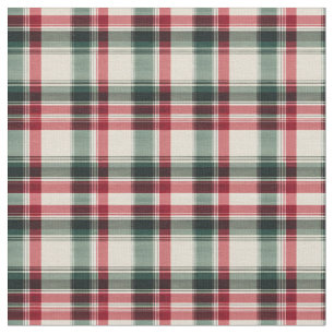 Rood, groen en beige plaid stof