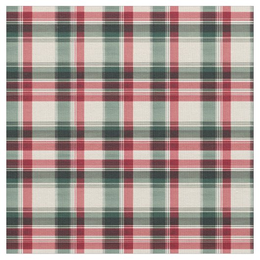 Rood, groen en beige plaid stof (Close Up)