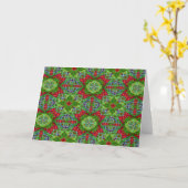 Rood, Groen en Blauw Geometrisch Kaart (Gele Bloem)