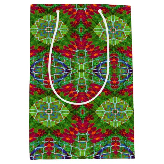 Rood, groen en blauw geometrisch medium cadeauzakje (Voorkant)