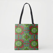 Rood, groen en blauw geometrisch tote bag (Voorkant)