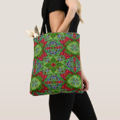 Rood, groen en blauw geometrisch tote bag (Dichtbij)