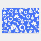 Rood, groen en blauw kerstpatroon inpakpapier vel (Voorkant 3)