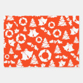 Rood, groen en blauw kerstpatroon inpakpapier vel (Voorkant)