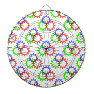 Rood, groen en blauw vistuig dartbord