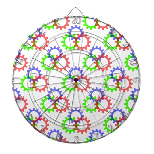 Rood, groen en blauw vistuig dartbord (Voorkant)