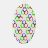 Rood, groen en blauw vistuig keramisch ornament (Rechts)