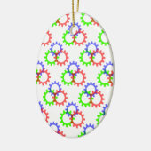 Rood, groen en blauw vistuig keramisch ornament (Links)