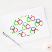 Rood, groen en blauw vistuig ovale sticker (Envelop)