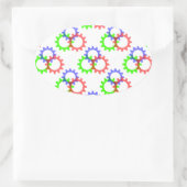 Rood, groen en blauw vistuig ovale sticker (Tas)