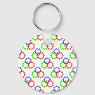 Rood, groen en blauw vistuig sleutelhanger