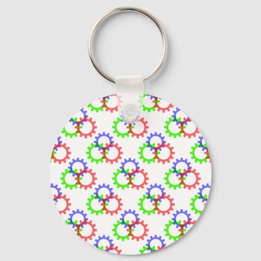 Rood, groen en blauw vistuig sleutelhanger (Voorkant)