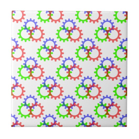 Rood, groen en blauw vistuig tegeltje (Voorkant)