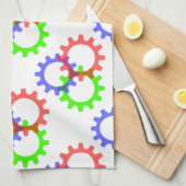 Rood, groen en blauw vistuig theedoek (Quarter Fold)