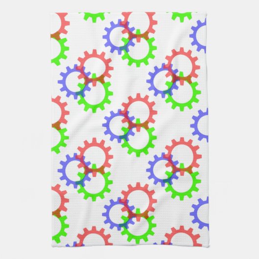 Rood, groen en blauw vistuig theedoek (Verticaal)