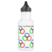 Rood, groen en blauw vistuig waterfles (Rechts)