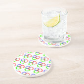 Rood, groen en blauw vistuig zandsteen onderzetter (Zijkant)