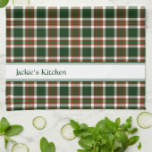 Rood, groen en cream-spelden theedoek (Gevouwen)