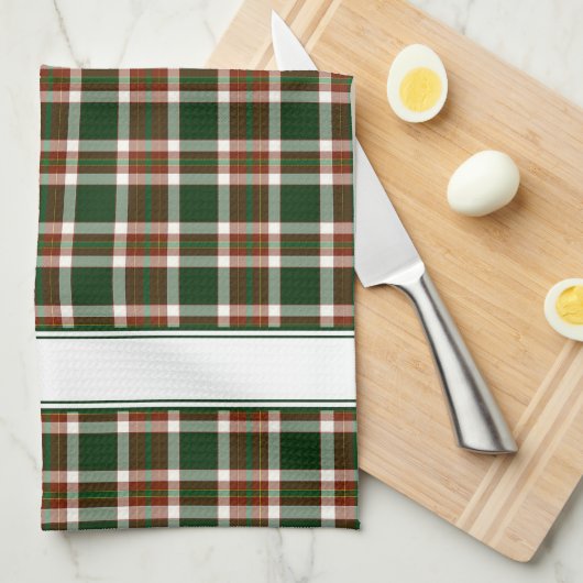 Rood, groen en cream-spelden theedoek (Quarter Fold)