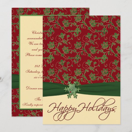 Rood, Groen, en de Uitnodiging van de Kerst van Cr (Voorkant / Achterkant)