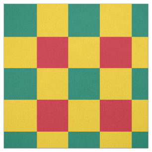 Rood, groen en geel dambordpatroon stof