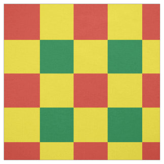 Rood, groen en geel dambordpatroon stof