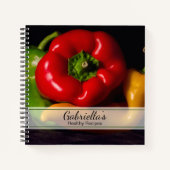 Rood, Groen en Geel Peppers Gezond Recept Notitieboek (Voorkant)