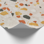 Rood, groen en geel van de terrazzozkleurige kleur cadeaupapier (Hoek)