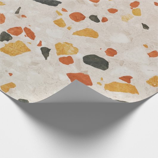 Rood, groen en geel van de terrazzozkleurige kleur cadeaupapier (Hoek)