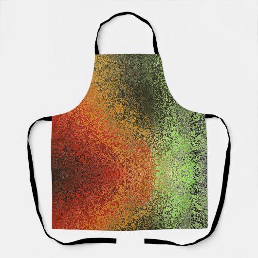 Rood Groen En Goud Patroon Schort (Voorkant)