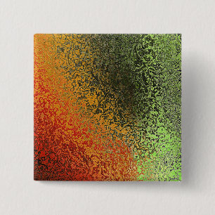 Rood Groen En Goud Patroon  Vierkante Button 5,1 Cm