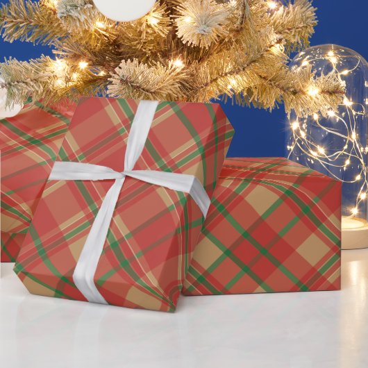 Rood groen en gouden kerstmis cadeaupapier (Feestdagen)