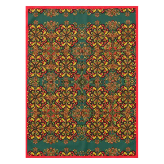 Rood, groen en goudpatroon voor kerstmis tafelkleed (Voorkant)