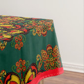 Rood, groen en goudpatroon voor kerstmis tafelkleed (Voorbeeld)