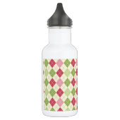rood, groen en roze argylpatroon waterfles (Links)