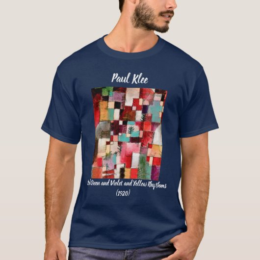 Rood groen en Violet en Geel Rhythms Paul Klee T-shirt (Voorkant)